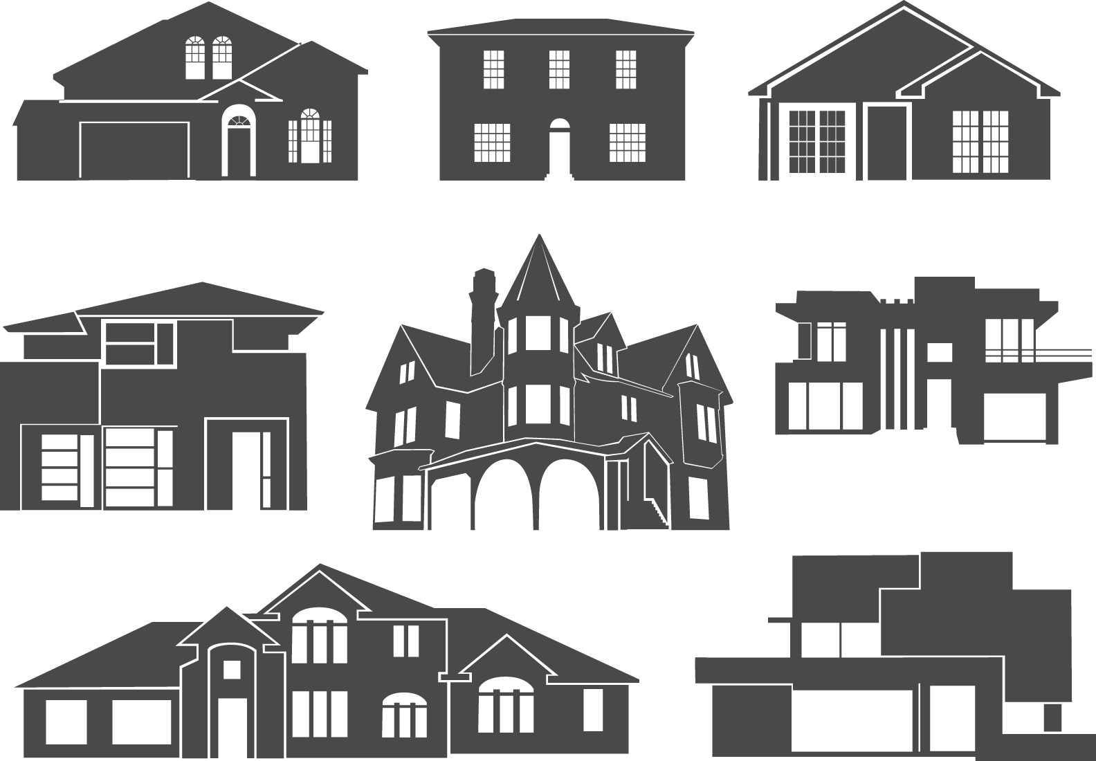 Modern House Silhouette 1 Transparent Png Svg Vector File - Bank2home.com