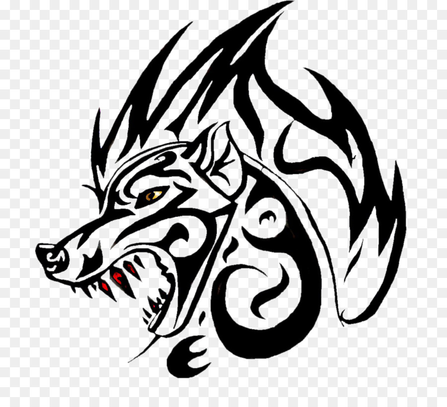 Gray wolf Tattoo Canidae - Wolf black stripes abstract composition png download - 1171*1048 - Free Transparent Gray Wolf png Download.