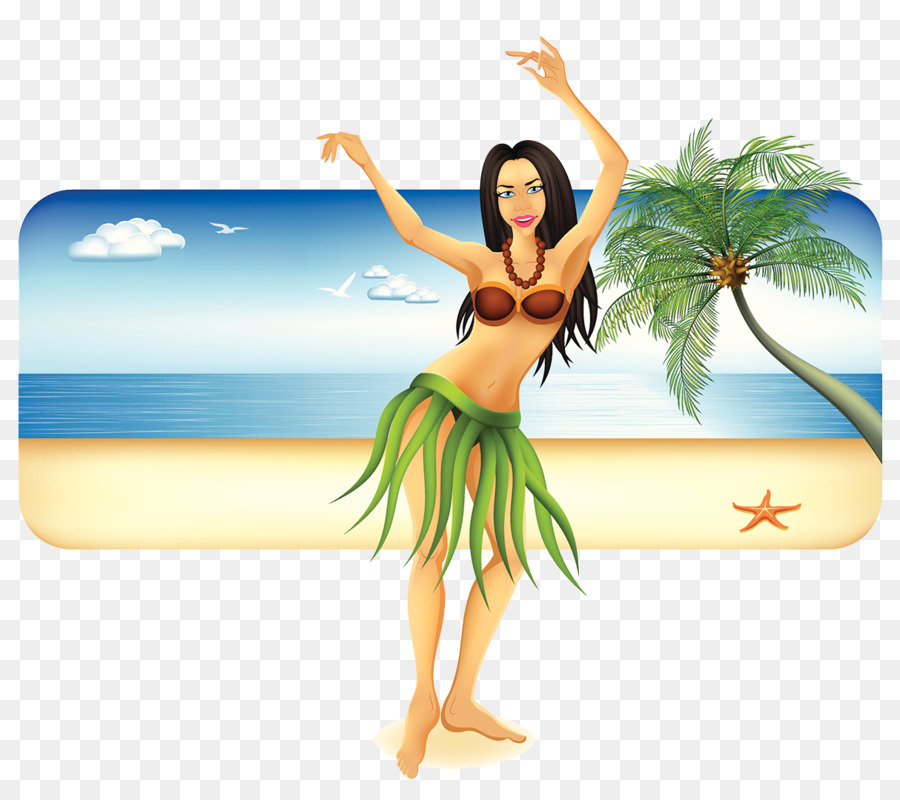 Hawaii Hula Dance Illustration - Hawaii beach leisure vacation png download - 1214*1062 - Free Transparent  png Download.