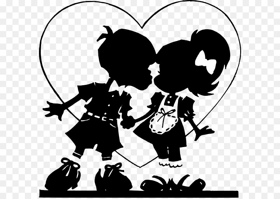 Silhouette Valentines Day Clip art - Cartoon Doll Paper-cut png download - 650*636 - Free Transparent Silhouette png Download.
