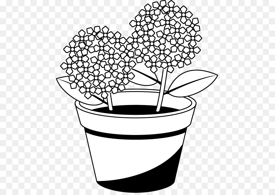 Flowerpot Black and white French hydrangea Clip art - flower png download - 533*633 - Free Transparent Flowerpot png Download.