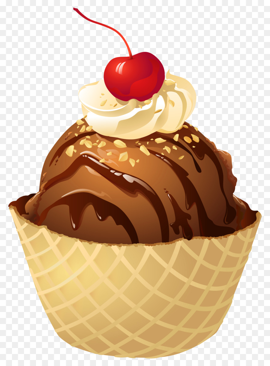 Chocolate ice cream Sundae Waffle Cupcake - ice cream png download - 2597*3479 - Free Transparent Ice Cream png Download.