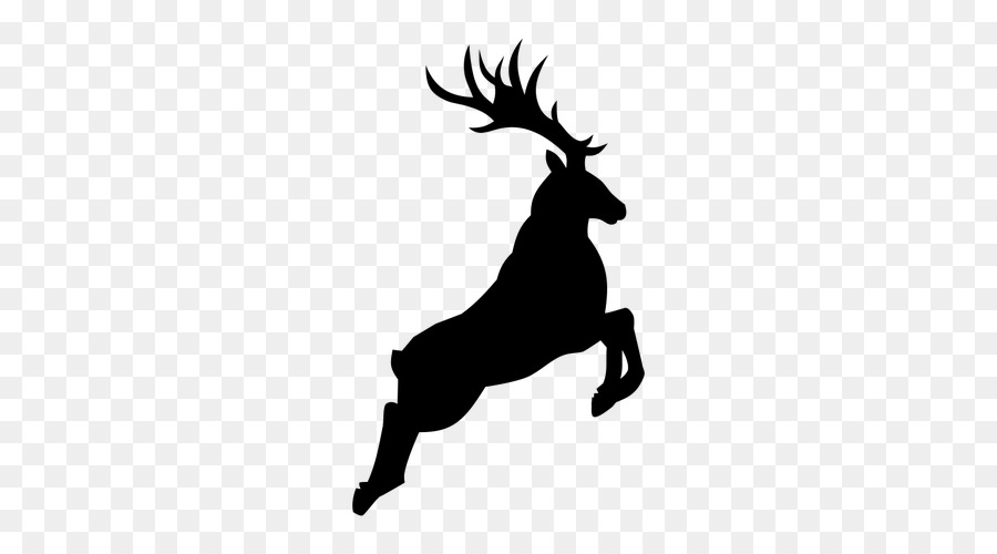 Reindeer Rudolph Silhouette - deer png download - 500*500 - Free Transparent Deer png Download.