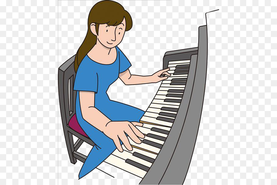 Player piano Royalty-free Clip art - Cartoon woman playing the piano png download - 524*600 - Free Transparent Piano png Download.