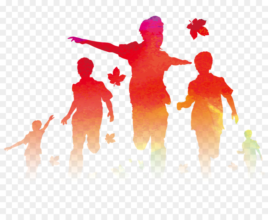 Silhouette Illustration - Children running png download - 1000*805 - Free Transparent Silhouette png Download.