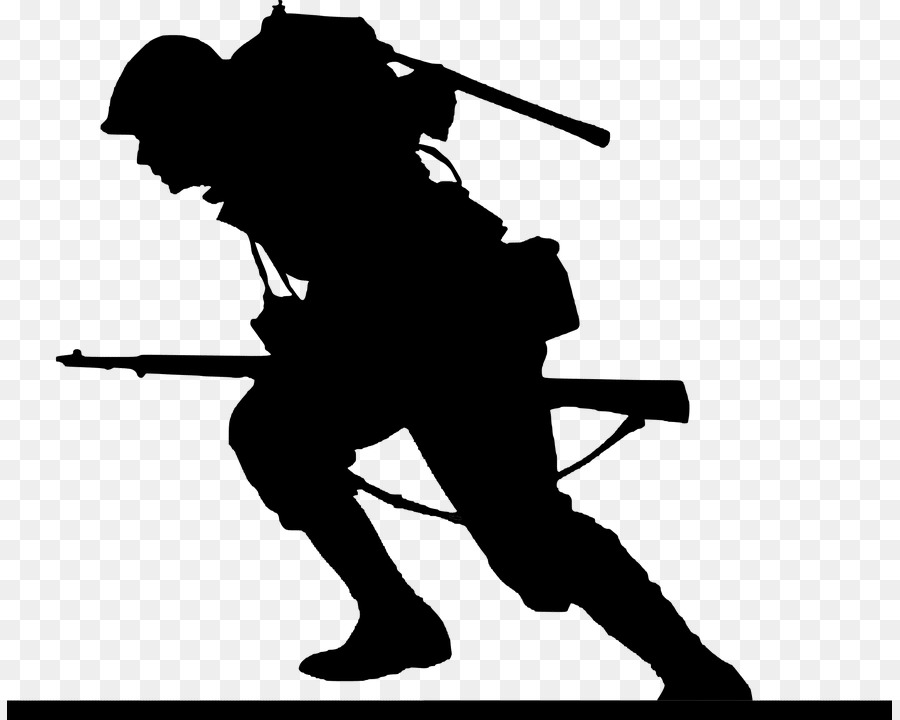 soldier silhouette kneeling png