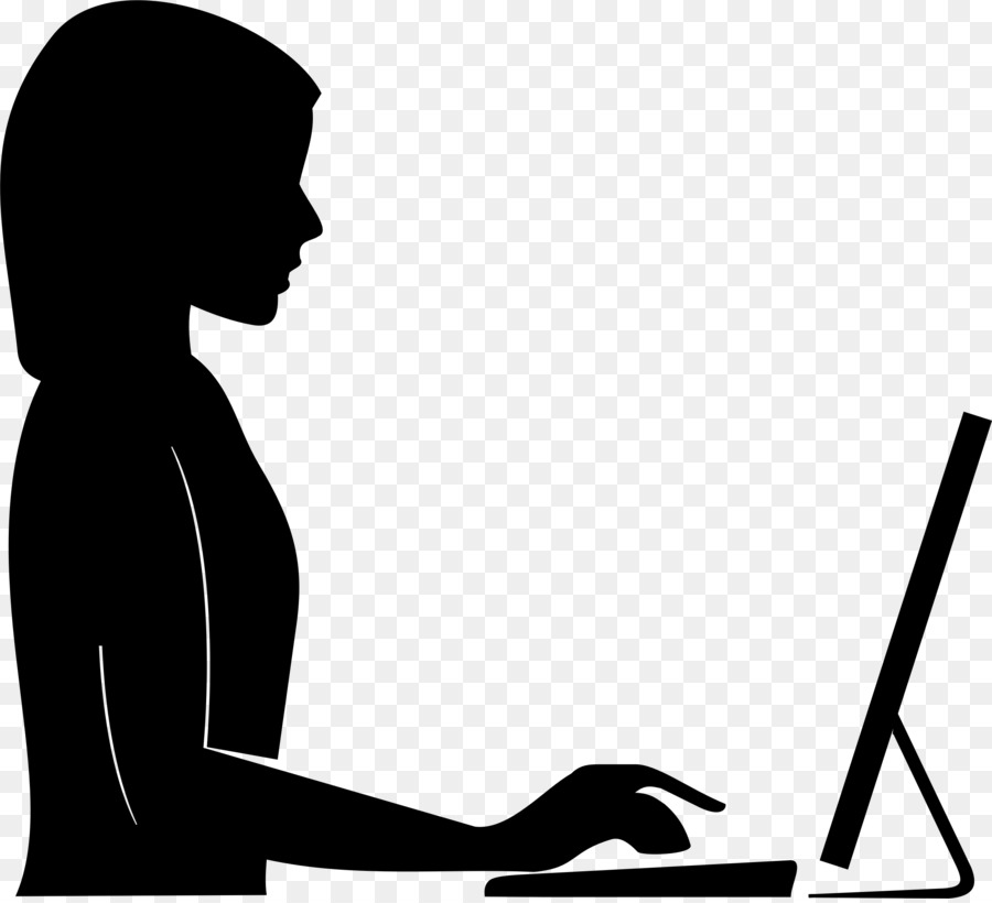 Female Silhouette Computer Icons Clip art - typing png download - 2400*2176 - Free Transparent Female png Download.