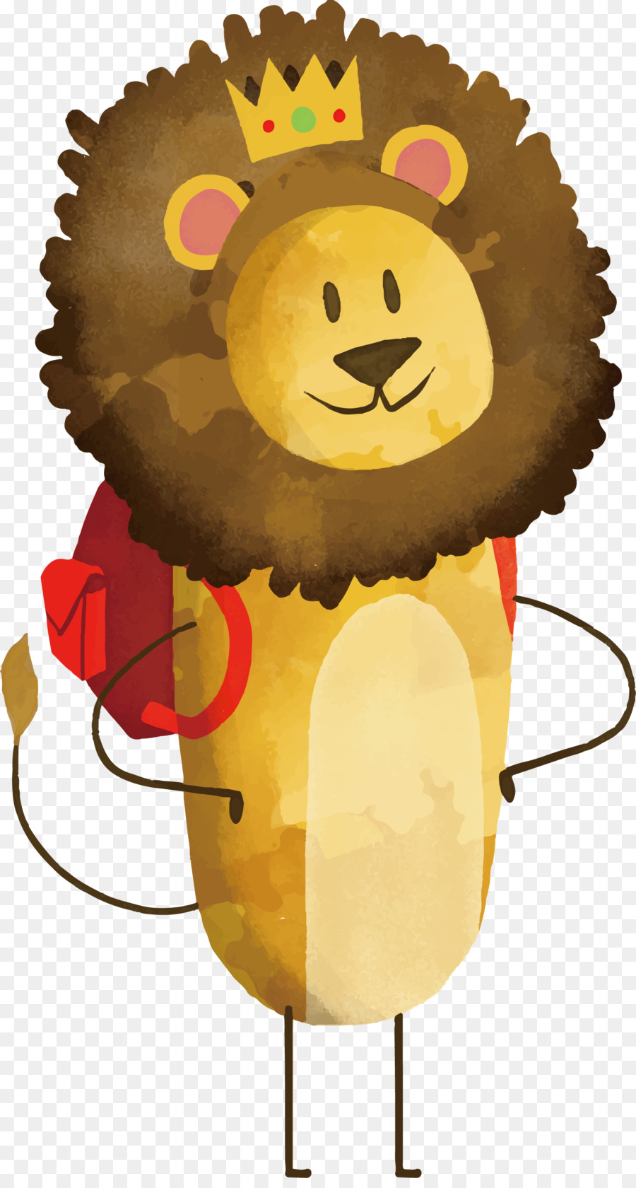 Lion Cartoon Tiger Illustration - Hand painted Lion King png download - 1651*3056 - Free Transparent Lion png Download.