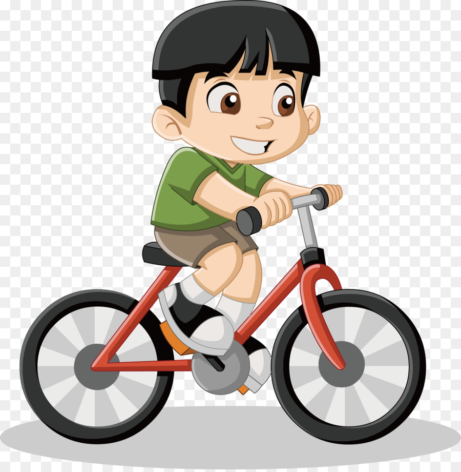Royalty-free Cartoon Drawing Illustration - Little boy riding a bike vector png download - 2612*2656 - Free Transparent Royaltyfree png Download.