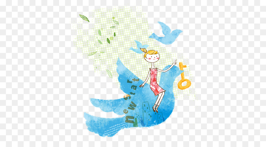 Bird Cartoon Illustration - little girl,Bird silhouette png download - 500*500 - Free Transparent  png Download.
