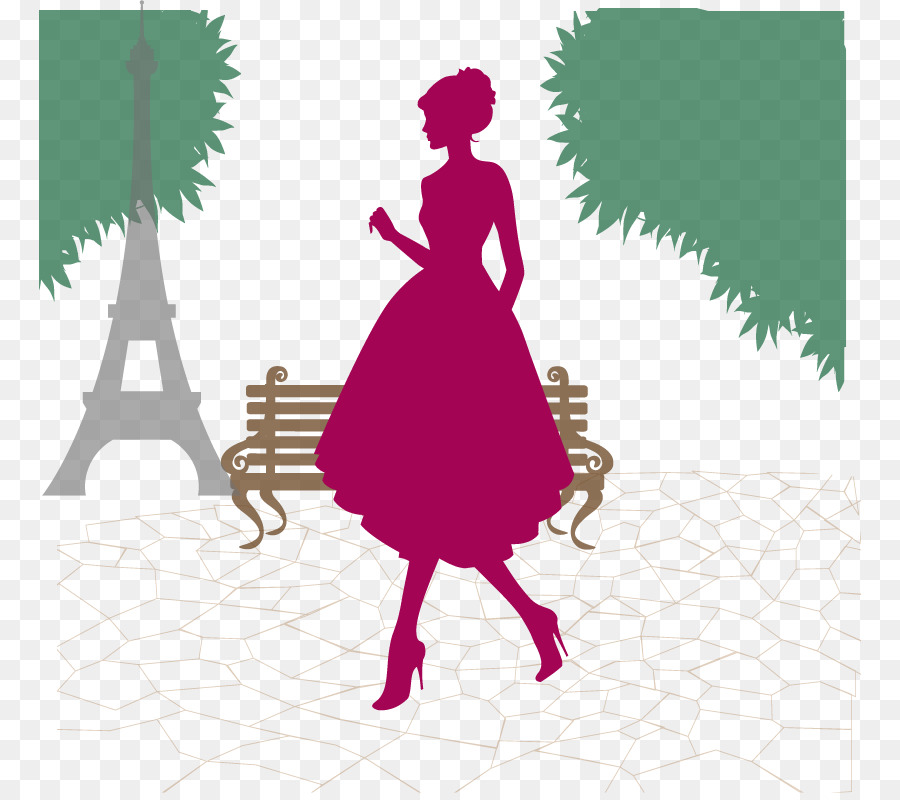 Paris Photo Silhouette - The elegant Paris woman silhouette png download - 822*793 - Free Transparent  png Download.