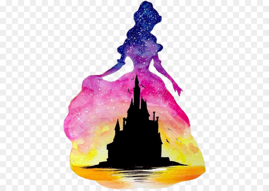 Disney Princess Belle Princess Aurora Ariel Painting - beauty and the beast silhouette png etsy png download - 480*636 - Free Transparent Disney Princess png Download.