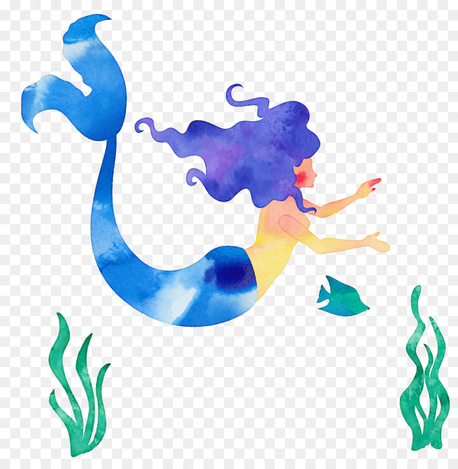 The Little Mermaid Cartoon Illustration - Vector Mermaid material png download - 3137*3150 - Free Transparent Little Mermaid png Download.
