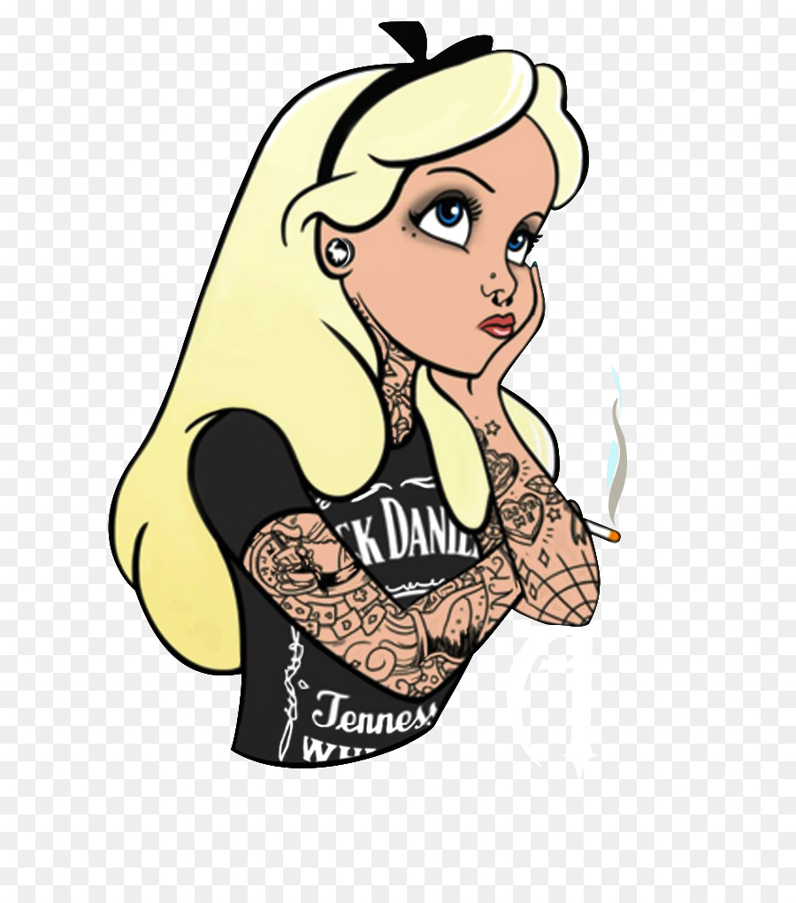 Alice in Wonderland Ariel Disney Princess Punk rock T-shirt - disney Tattoo png download - 701*1013 - Free Transparent  png Download.