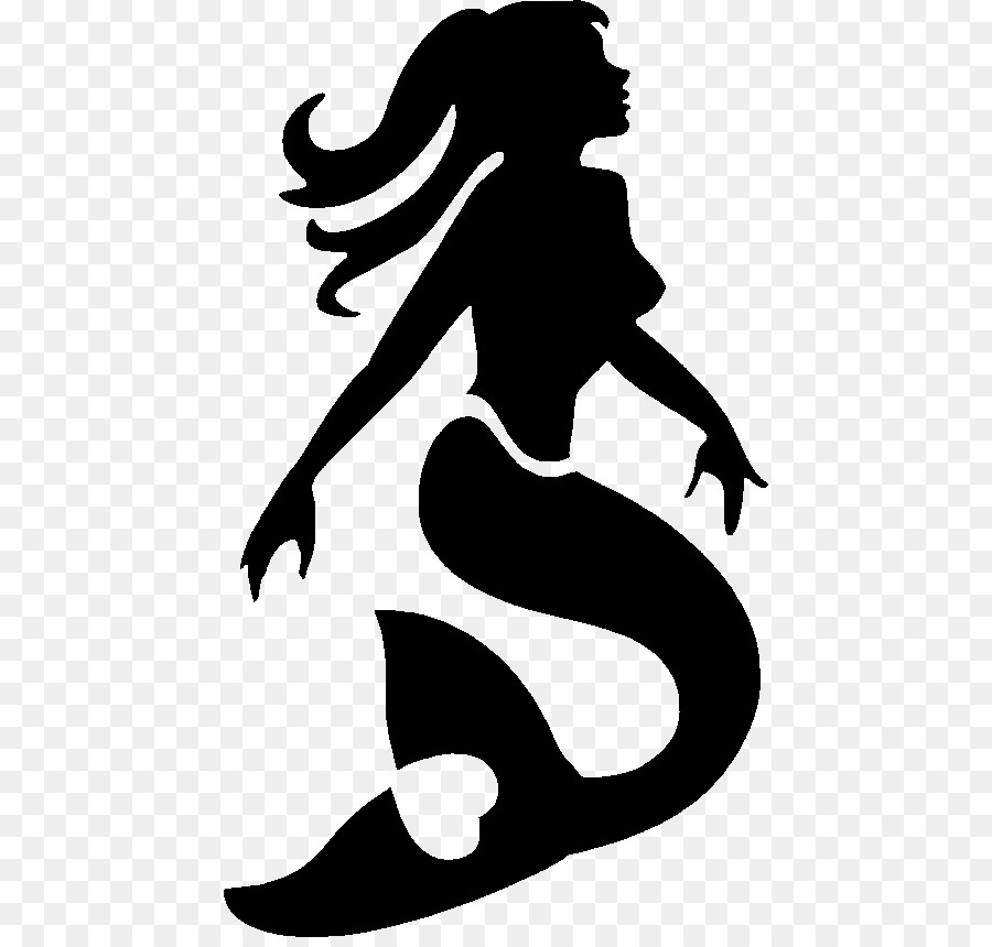 Mermaid Clip art Silhouette Ariel Illustration - long mermaid curls png ...