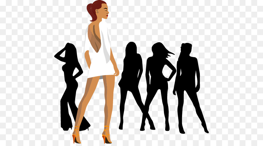Backless dress Halterneck Silhouette - Beautiful women wearing halter silhouette material png download - 530*492 - Free Transparent  png Download.