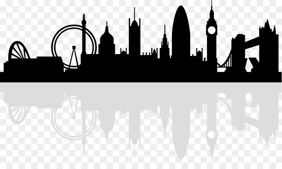 London Skyline Silhouette Royalty-free - Black London png download - 1401*821 - Free Transparent London png Download.