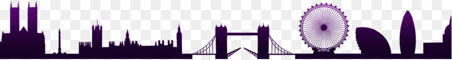 London Eye City of London Skyline Silhouette - Purple bridge construction silhouette png download - 4724*620 - Free Transparent London Eye png Download.