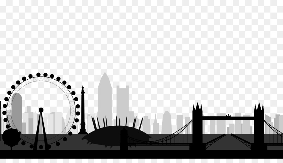 Central London Skyline Silhouette Painting City of London - city,Sketch ...