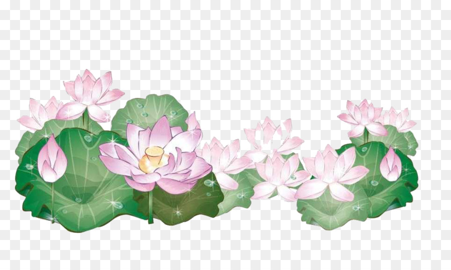 Drawing Water Flower Clip art - Jiangnan lotus pattern background material png download - 964*568 - Free Transparent Drawing png Download.