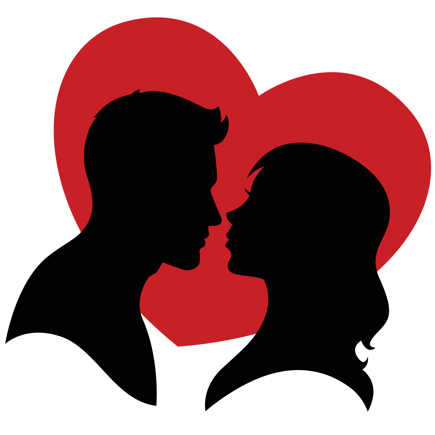 Love Heart Clip Art Couple Silhouette And Hearts Vector Png Download 1500 1500 Free