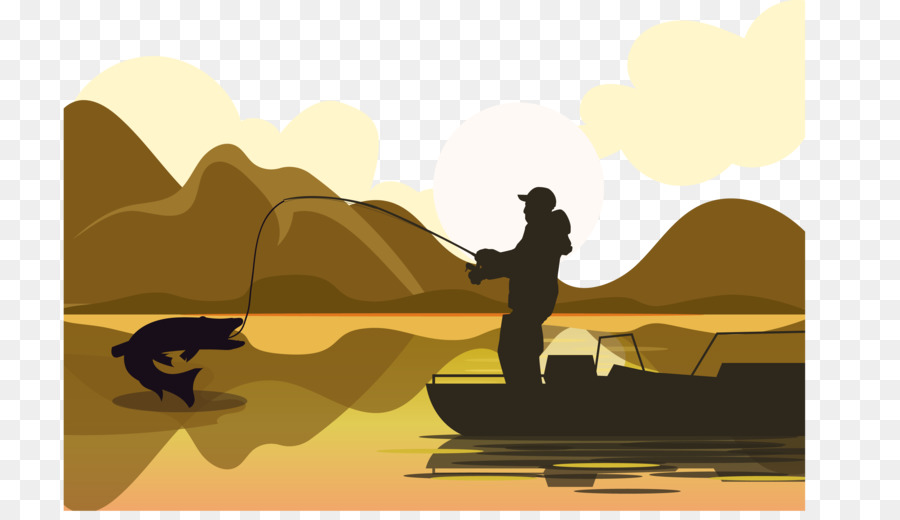 Fishing net Illustration - Fishing illustration for old man png download - 7081*4038 - Free Transparent Fishing png Download.