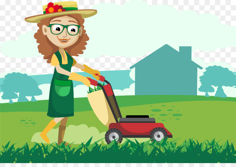 Photography Illustration - Repair lawn vector woman png download - 4859*3375 - Free Transparent Photography png Download.