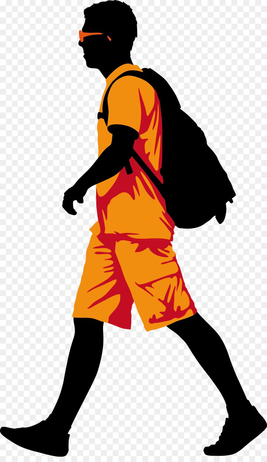 Man Clip art - A man walking with a satchel on his back png download - 1911*3274 - Free Transparent Man png Download.