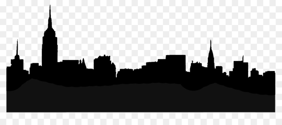 Manhattan Skyline Stencil Silhouette - CITY png download - 1200*515 - Free Transparent Manhattan png Download.