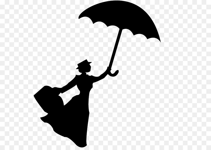 mary poppins flying silhouette vector