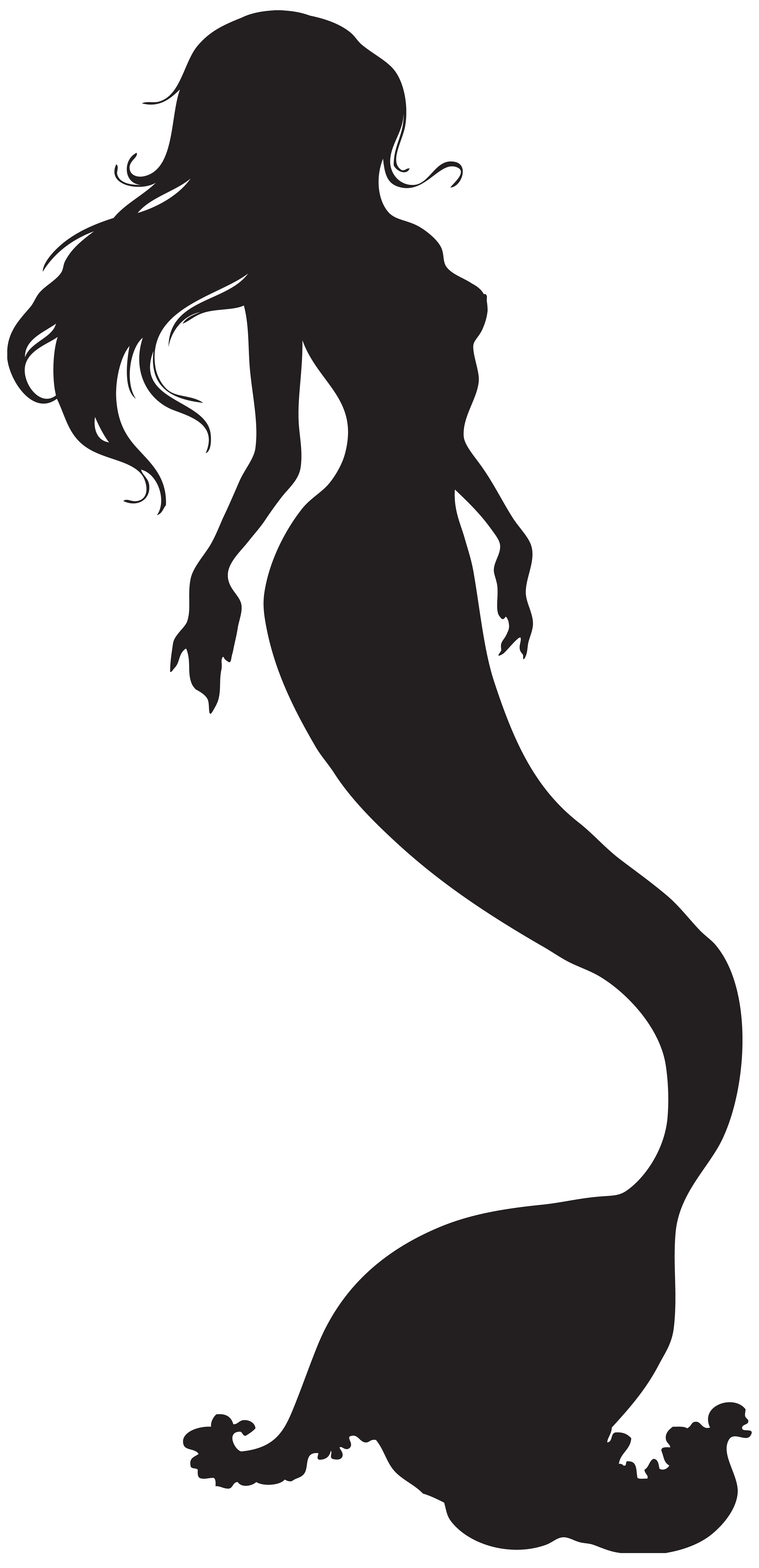 Mermaid Silhouette Clip art - Mermaid png download - 3874*8000 - Free ...