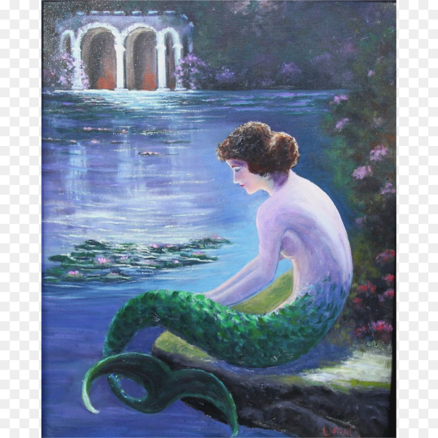 Self-Portrait with mermaid Painting Siren Merman - Mermaid png download - 1023*1023 - Free Transparent Mermaid png Download.