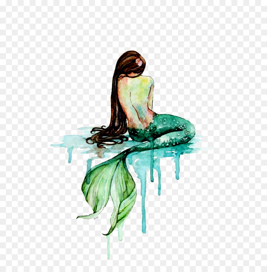 Mermaid Watercolor painting Art - Mermaid png download - 700*908 - Free Transparent  png Download.