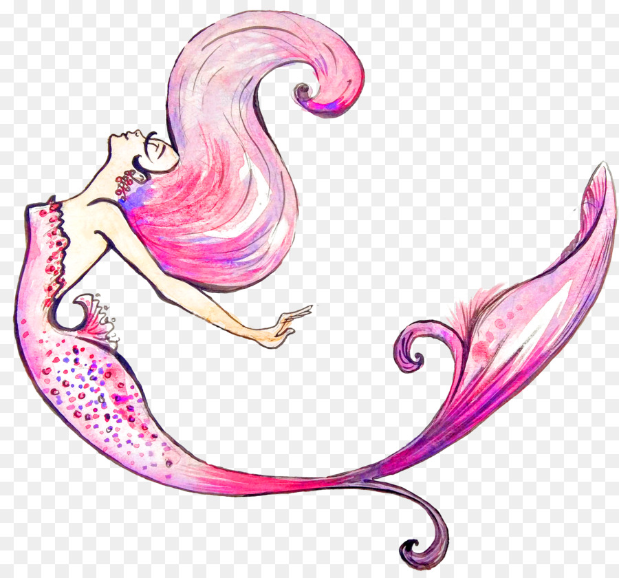 Mermaid Illustration - Purple Mermaid png download - 3000*2779 - Free Transparent A Mermaid png Download.