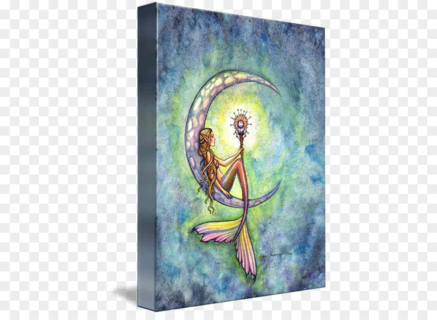 Mermaid Moon: Big Sketchbook (120 Sheets) for Sketching, Doodling, and Writing! Work of art Printmaking - fantasy mermaid png download - 452*650 - Free Transparent Art png Download.