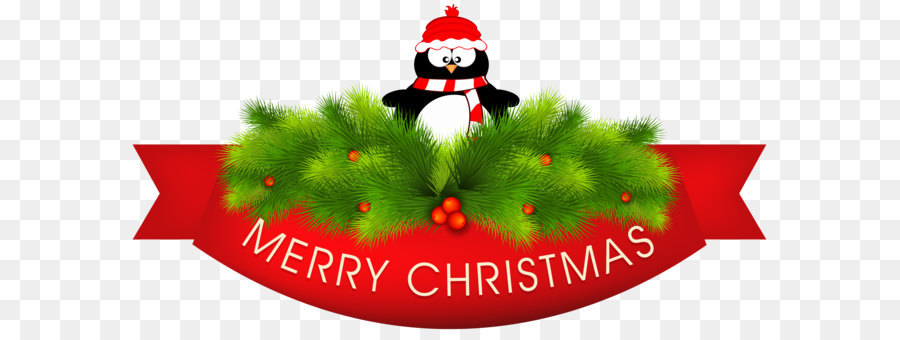 Penguin A Maigret Christmas - Merry Christmas Decor with Penguin PNG Clipart Image png download - 6256*3208 - Free Transparent Christmas  png Download.
