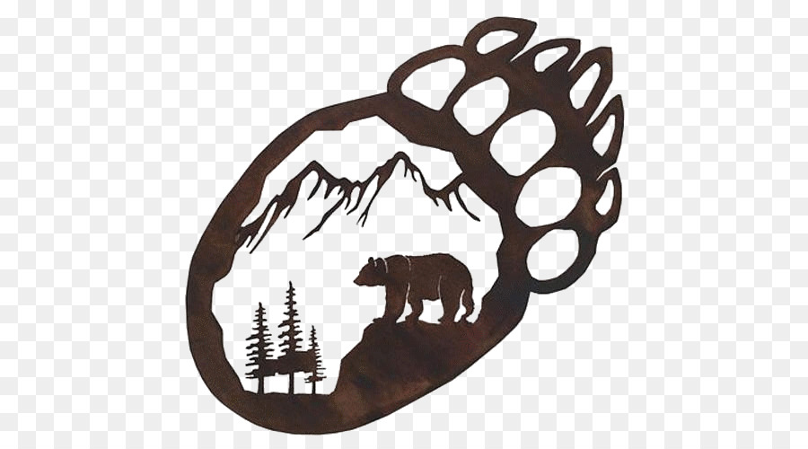 Bear Art Paw Wall Metal - wildlife scenery png download - 500*500 - Free Transparent Bear png Download.