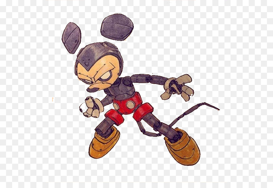 Mickey Mouse Illustrator Drawing Robot Character - Battle iron man png download - 598*601 - Free Transparent Mickey Mouse png Download.