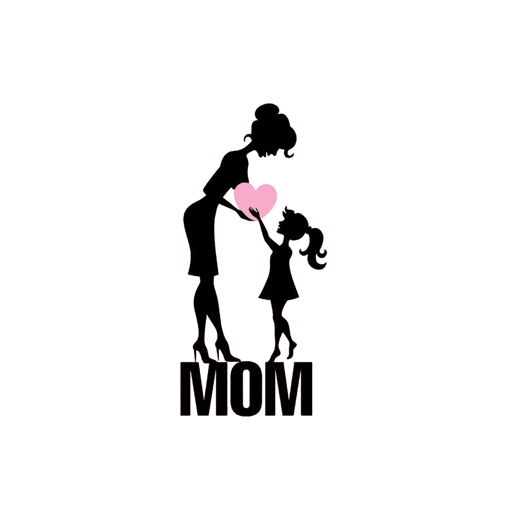 Mothers Day Daughter Illustration - Mom and daughter,Silhouette figures ...