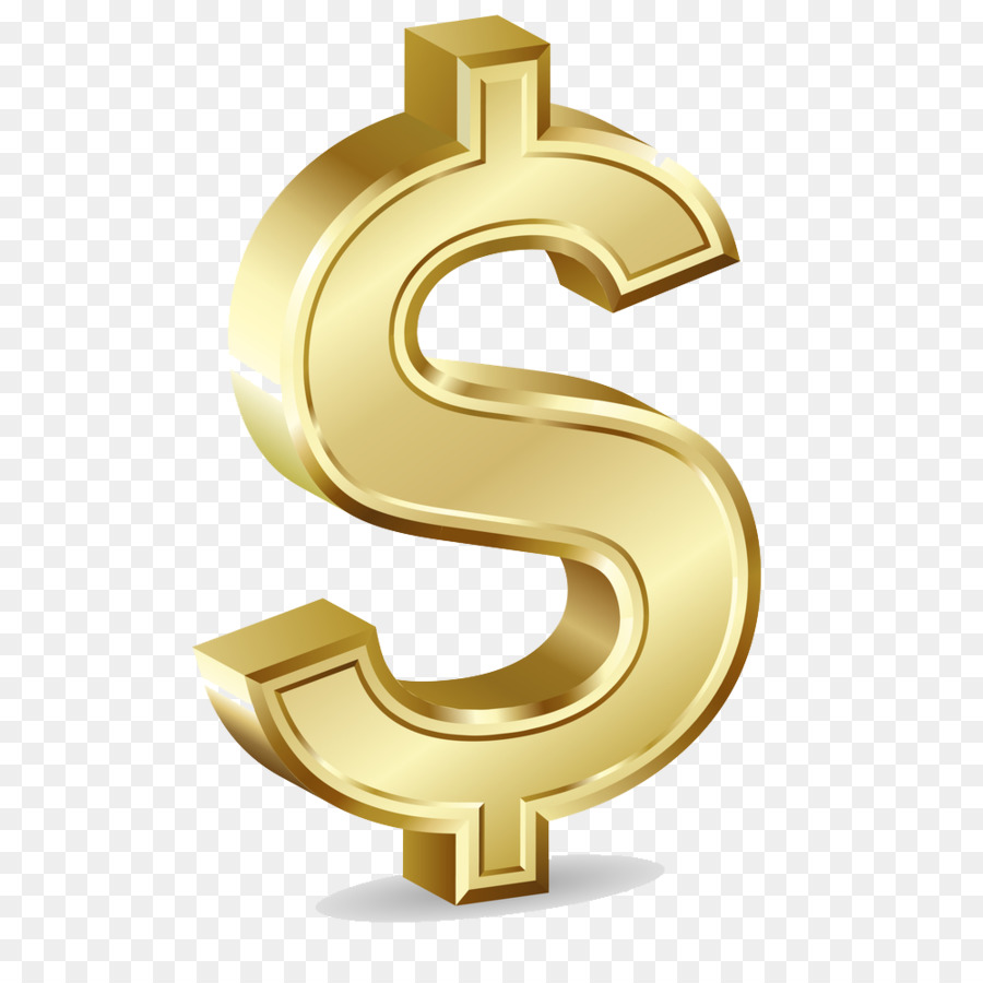 Dollar sign Gold Currency symbol Clip art - Gold Dollar Transparent PNG ...