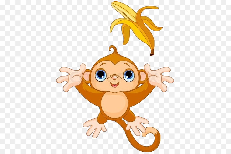 Banana Royalty-free Monkey Clip art - cartoon monkey png download - 600*600 - Free Transparent Banana png Download.