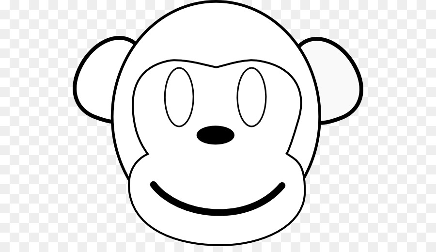Coloring book Baby Monkeys Face Clip art - Outline Of A Monkey png download - 600*508 - Free Transparent  png Download.