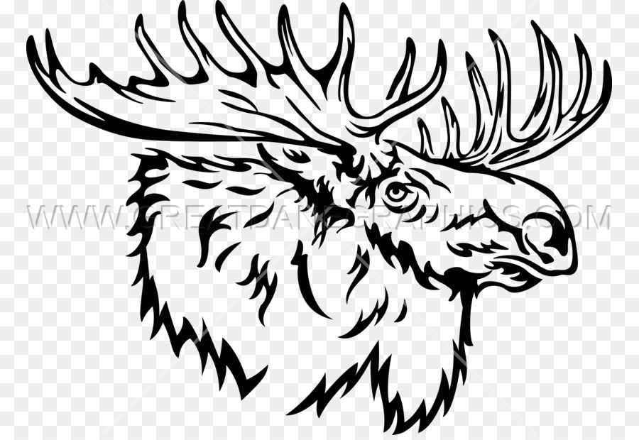 Moose Line art Drawing Black and white Clip art - Moose head png download - 825*613 - Free Transparent Moose png Download.