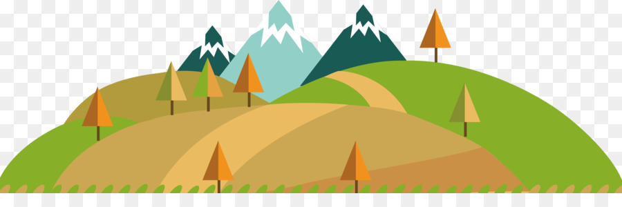 Download Clip art - Flat mountain scenery png download - 4406*1371 - Free Transparent Download png Download.