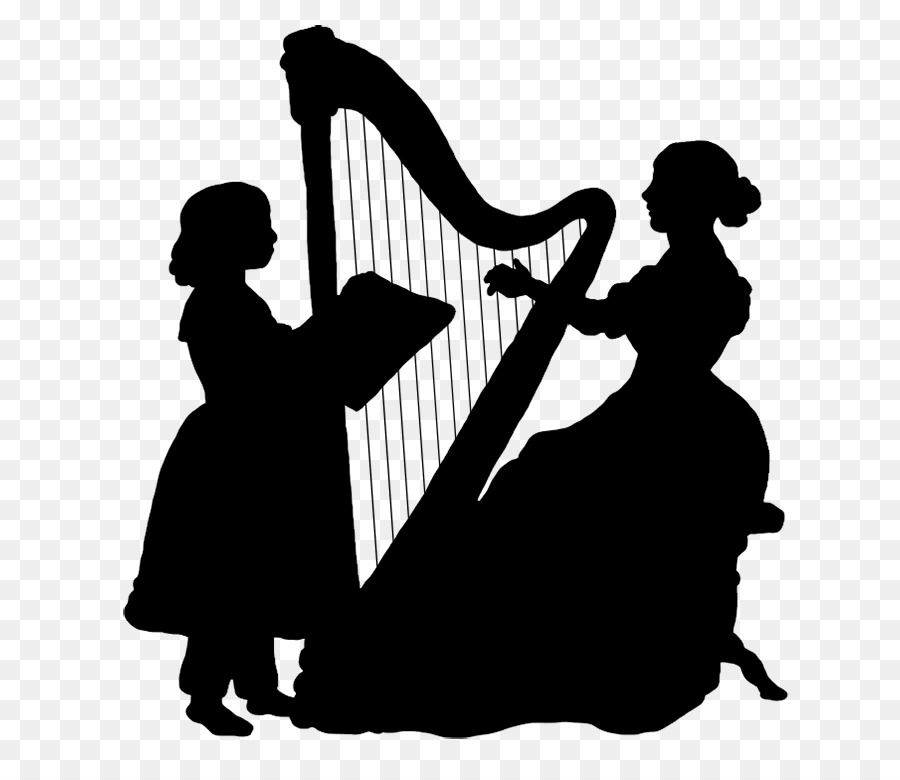 Plucked string instrument Silhouette Harp Musical Instruments Clip art - ancient lady throwing flowers png download - 709*765 - Free Transparent  png Download.