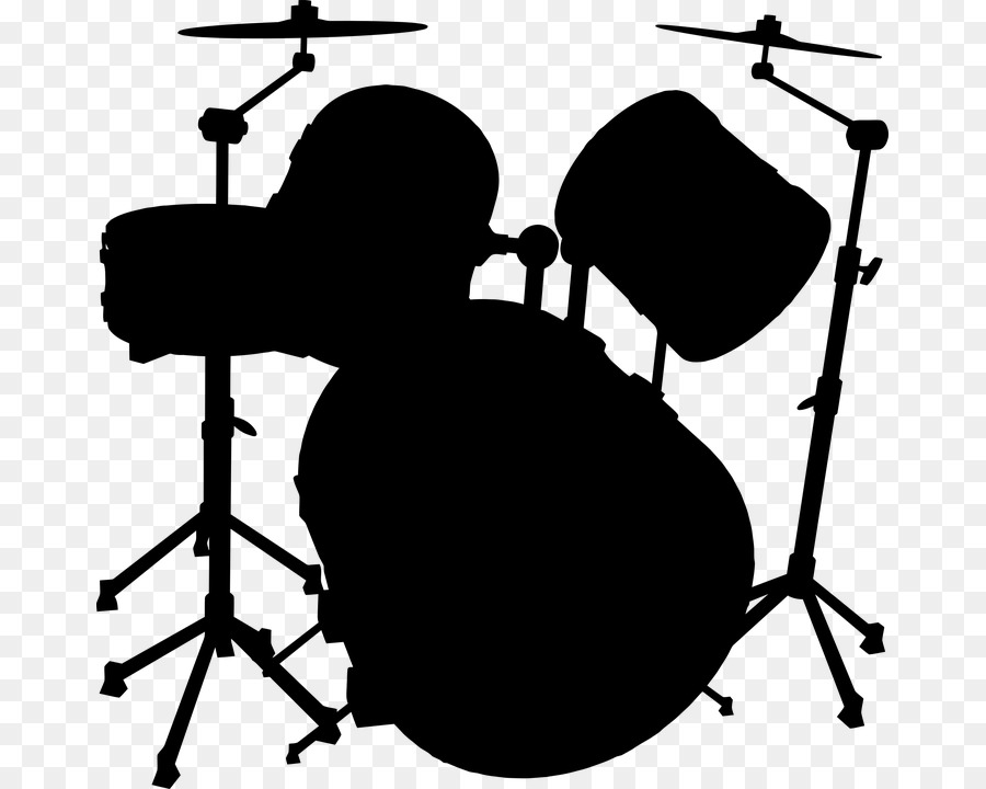 Drums Silhouette Musical Instruments Percussion - drumsetblackandwhite png download - 723*720 - Free Transparent  png Download.