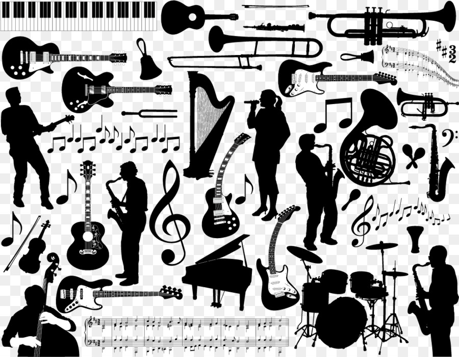 Musical instrument Royalty-free Illustration - Musical instruments and musicians Silhouette png download - 993*772 - Free Transparent  png Download.