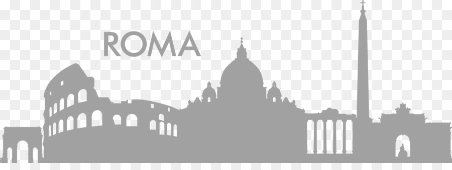 Wall decal Rome Skyline Sticker Silhouette - cityscape wall art png download - 3402*1232 - Free Transparent Wall Decal png Download.