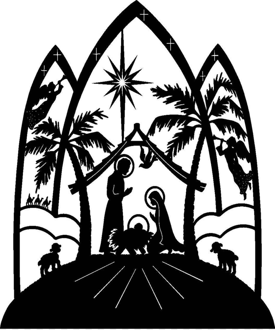 holy family silhouette clip art