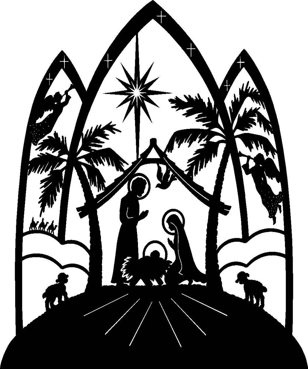nativity silhouette clip art